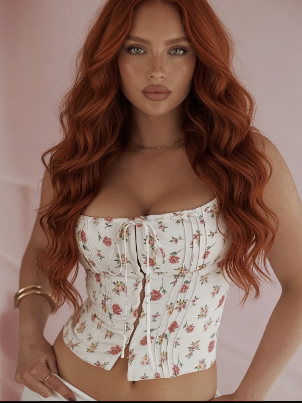 HOUSE OF CB 'Chicca' Rose Print Floral Top /Size S-US 4-6 $119